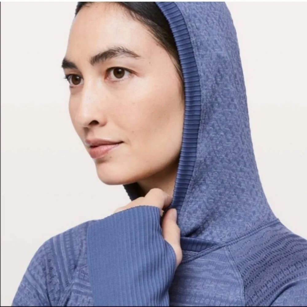 Lululemon Rest Less Gatsby Blue Long Sleeve Hoodie